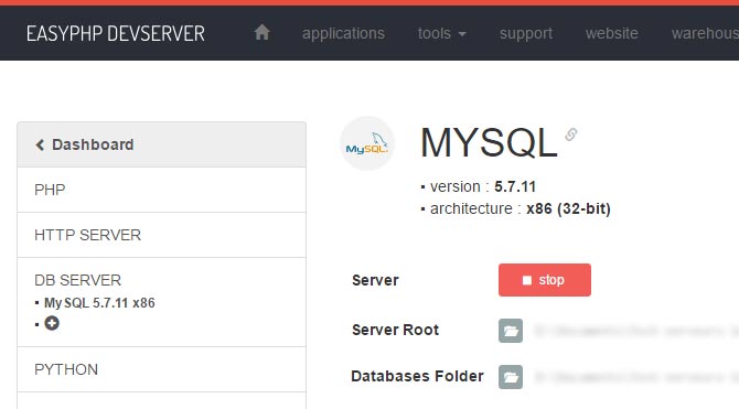 Tuto easyphp : Configuration serveur MySQL