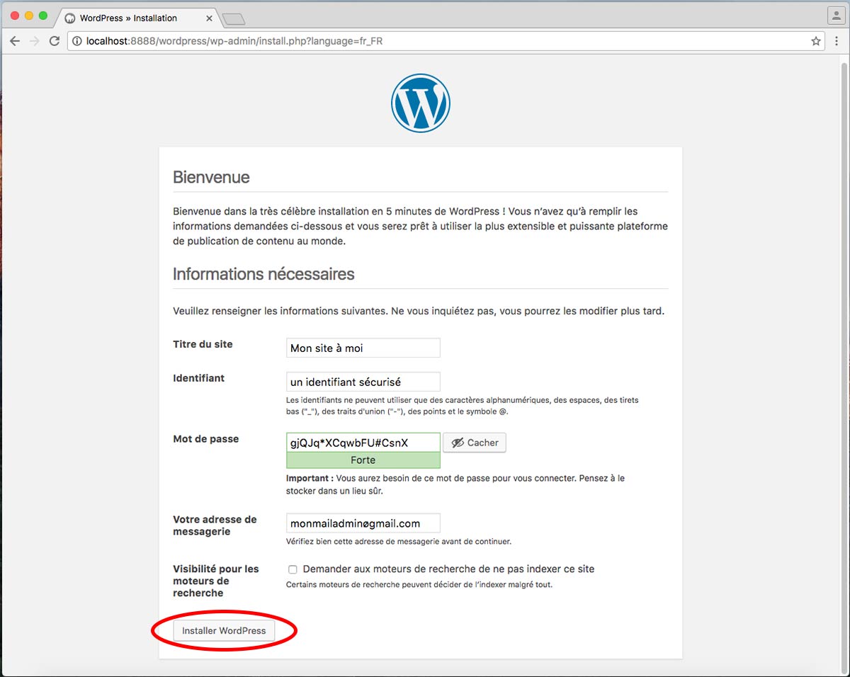 Installar site WordPress sur Mac avec MAMP
